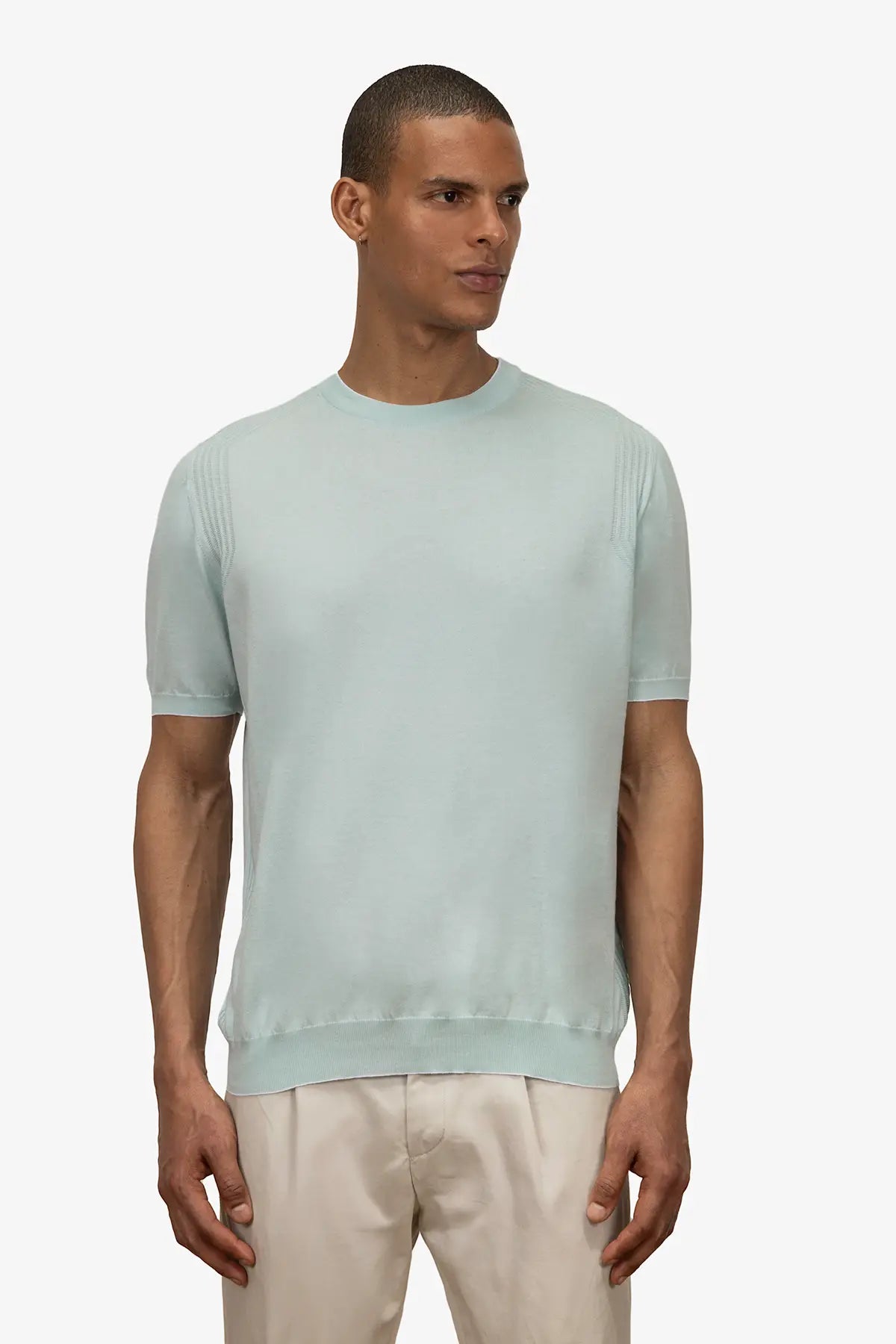 Girocollo mezza manica in 100% Cotone Supersoft Azzurro Pastello | SVEVO