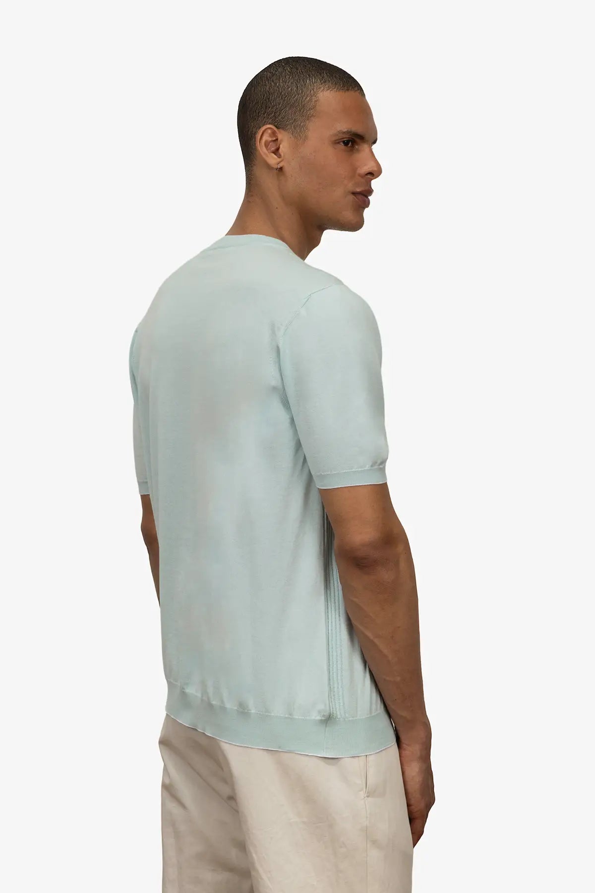 Girocollo mezza manica in 100% Cotone Supersoft Azzurro Pastello | SVEVO