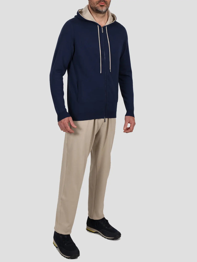 Felpa con zip bicolor Cotone Supersoft - Svevo